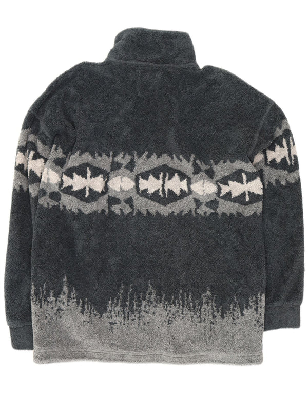 Think Różowa męska kurtka polarowa UK 42 XL, szary, geometryczny poliester