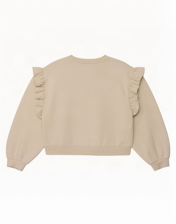 Bluza damska Zara Crop Jumper UK 16, duża, biała bawełna