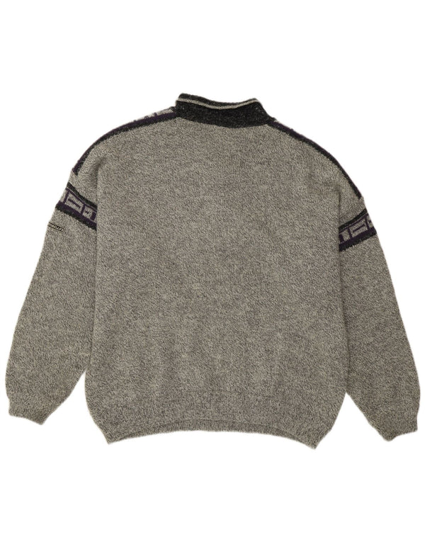 Męski sweter męski Portobello XL, szary, geometryczny, akrylowy w stylu retro