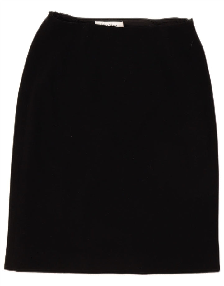 Spódnica damska Max Mara UK 12 Medium W28 Czarna wełna