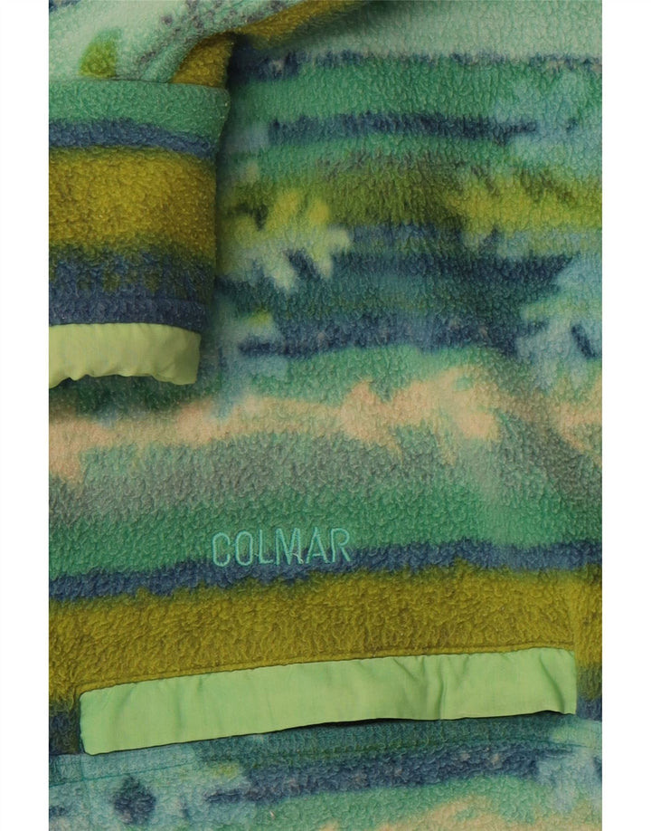 Męski sweter polarowy COLMAR XL, zielony Fair Isle, zapinany na guziki