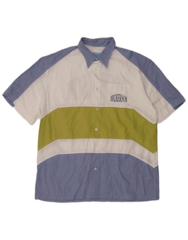 Męska graficzna koszula z krótkim rękawem JECKERSON XL w kolorze niebieskim