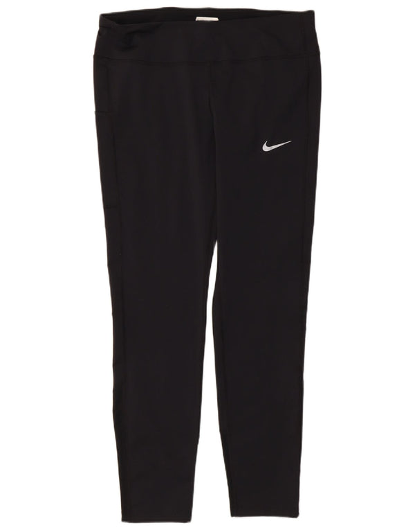 Damskie legginsy NIKE Dri Fit UK 16, duże, czarne, poliestrowe