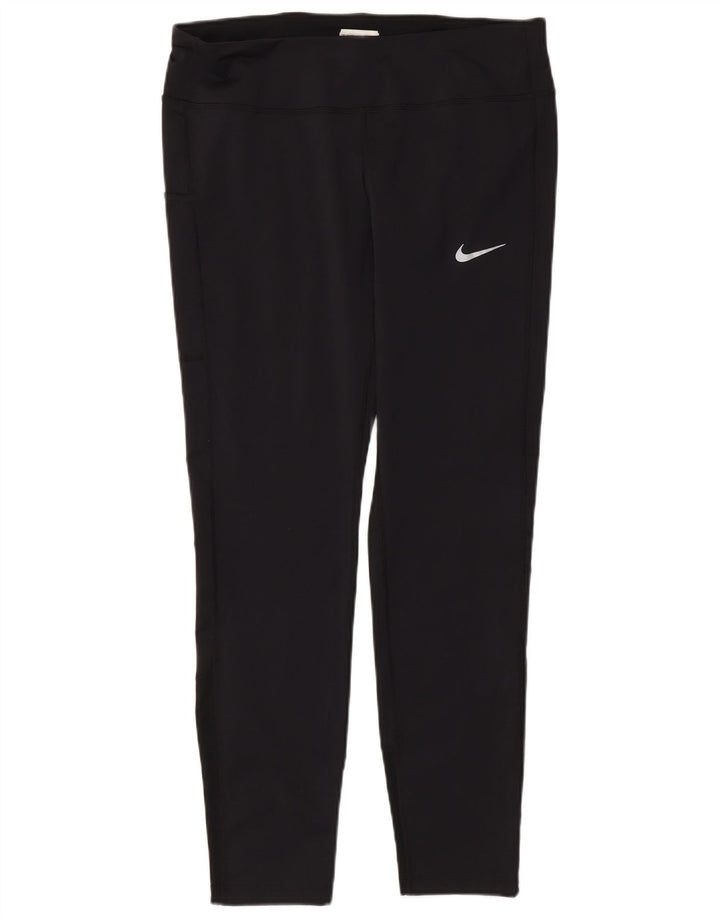 Damskie legginsy NIKE Dri Fit UK 16, duże, czarne, poliestrowe