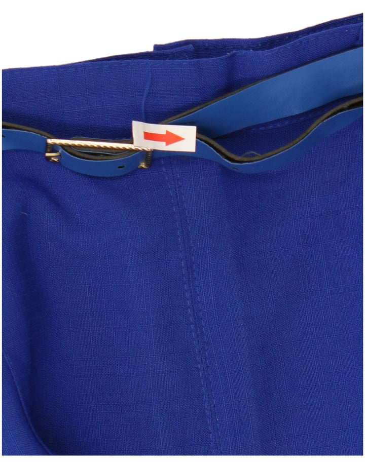 Damska plisowana spódnica w stylu vintage UK 14 Medium W28 Niebieski poliester