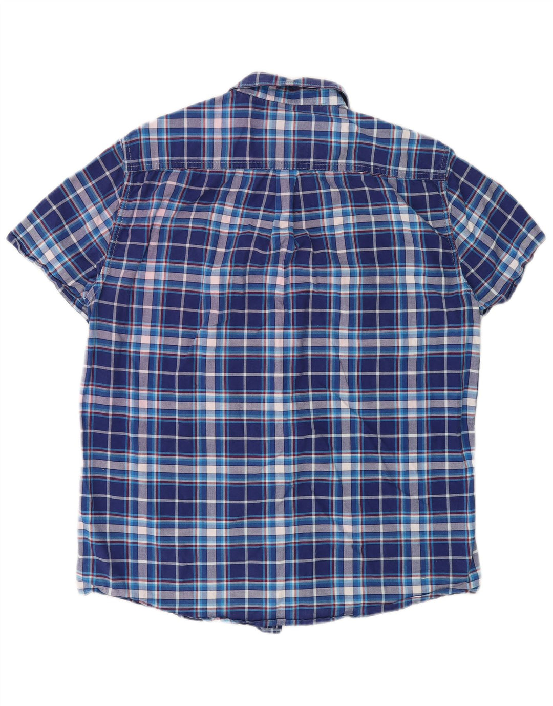 Męska koszula z krótkim rękawem Superdry, duża, niebieska, bawełniana krata