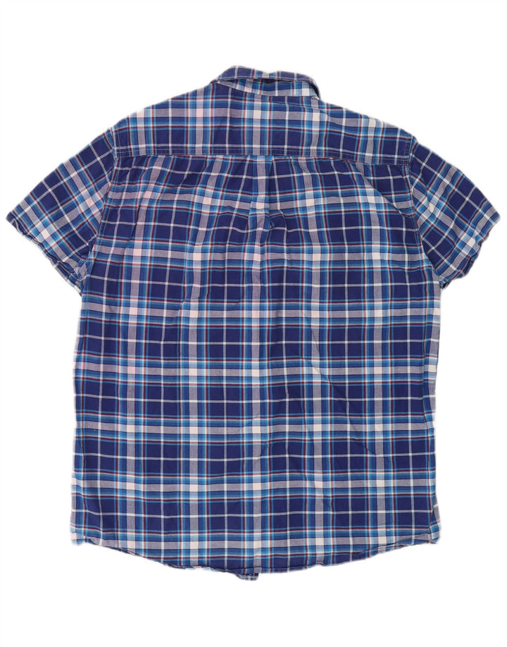 Męska koszula z krótkim rękawem Superdry, duża, niebieska, bawełniana krata