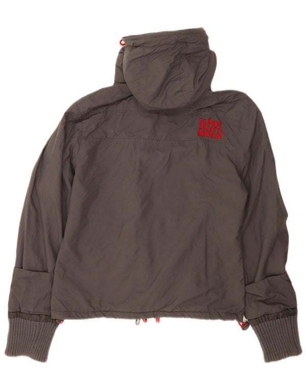 Damska kurtka wiatrówka z kapturem Superdry The Windcheater UK 14, średnia szarość