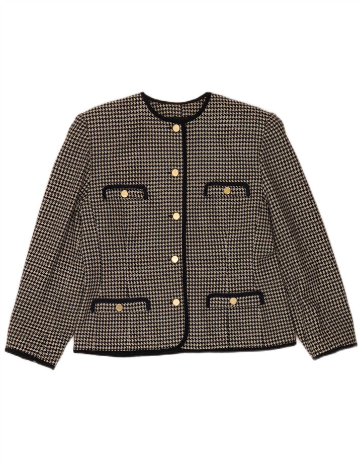 Vintage damski komplet spódnic zapinanych na 5 guzików IT 46 Large W28 Black Houndstooth