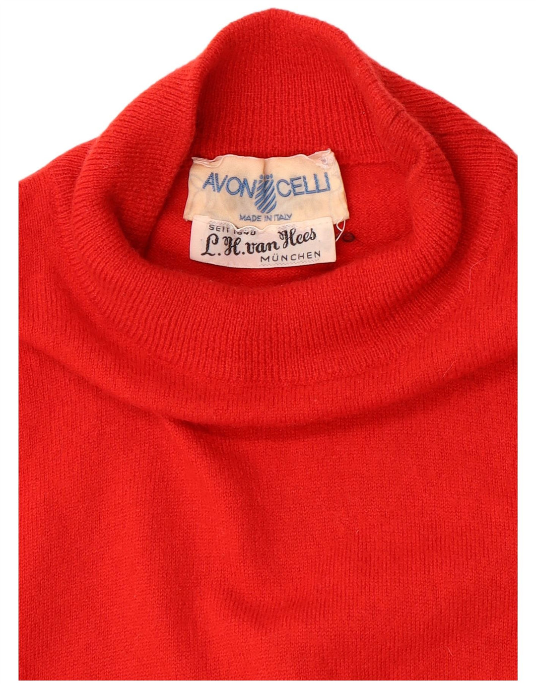 AVON CELLI Damski sweter z golfem EU 40, średnia czerwona wełna