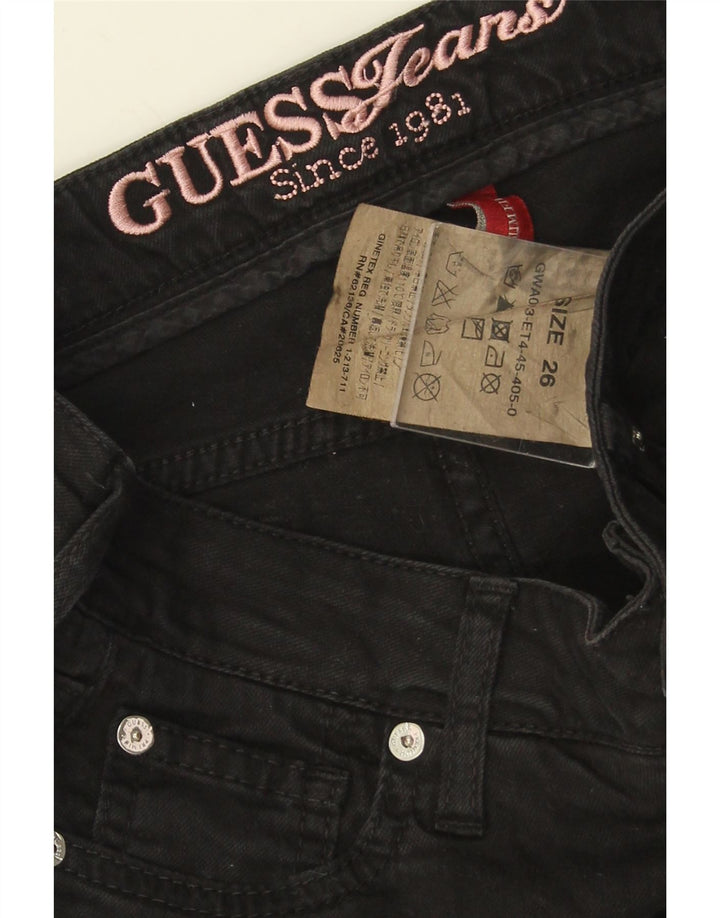 Jeansy damskie GUESS W26 L28 Czarne bawełniane
