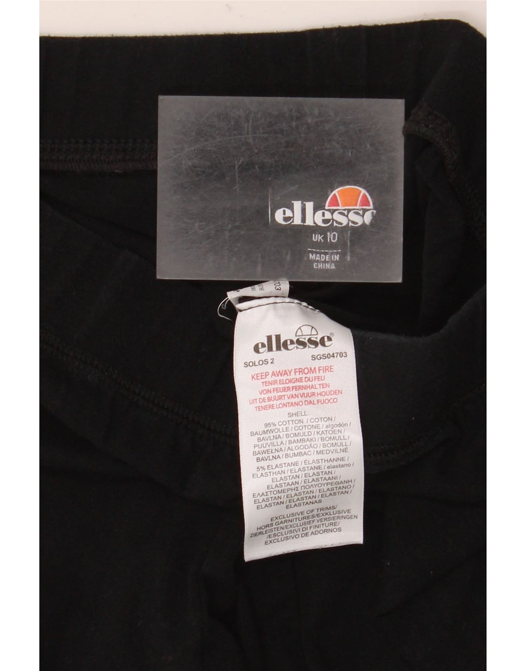 Damskie legginsy Ellesse Graphic UK 10 Small, czarne, bawełniane
