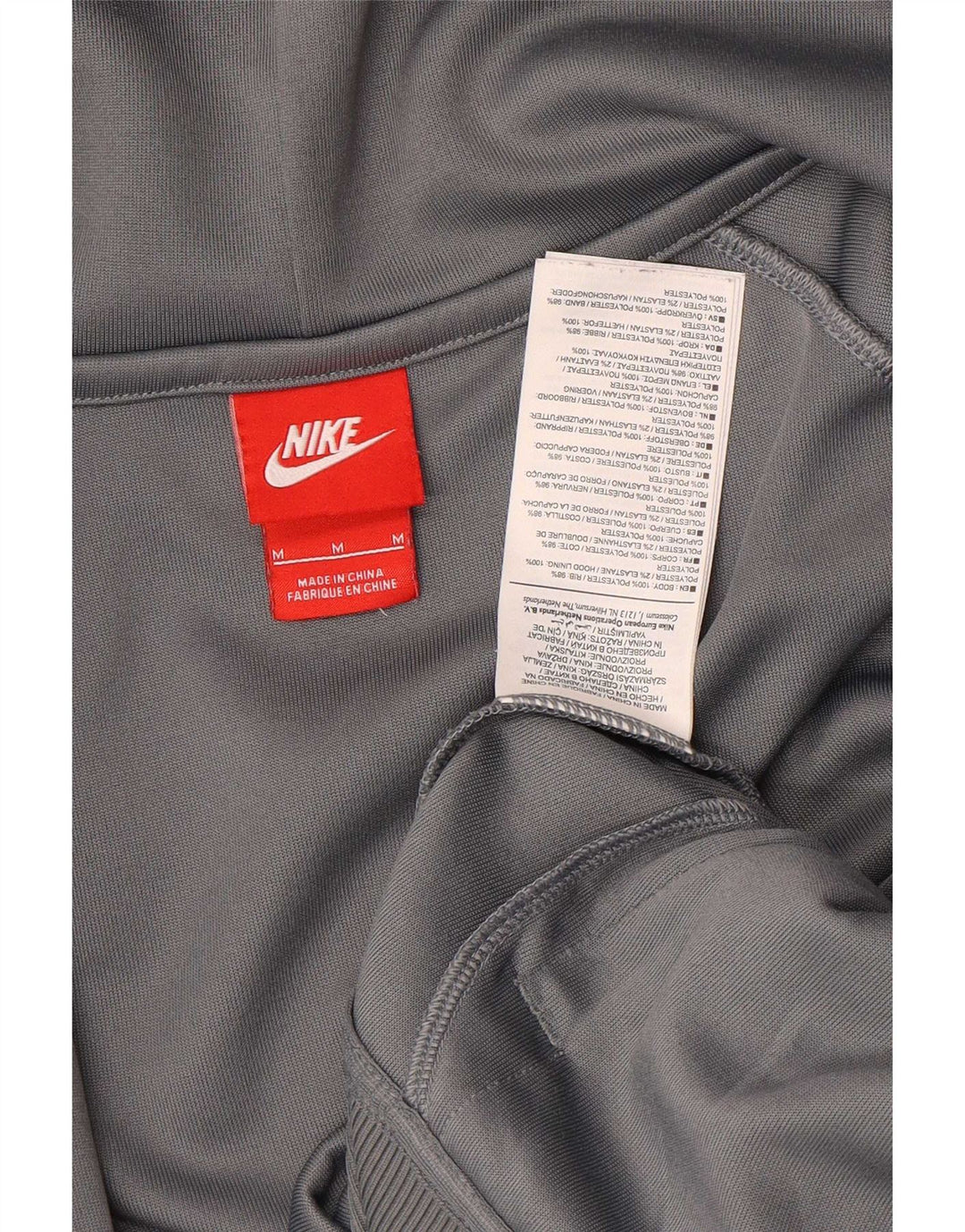 Męski sweter z kapturem i zamkiem błyskawicznym Nike, poliester w kolorze średnioszarym