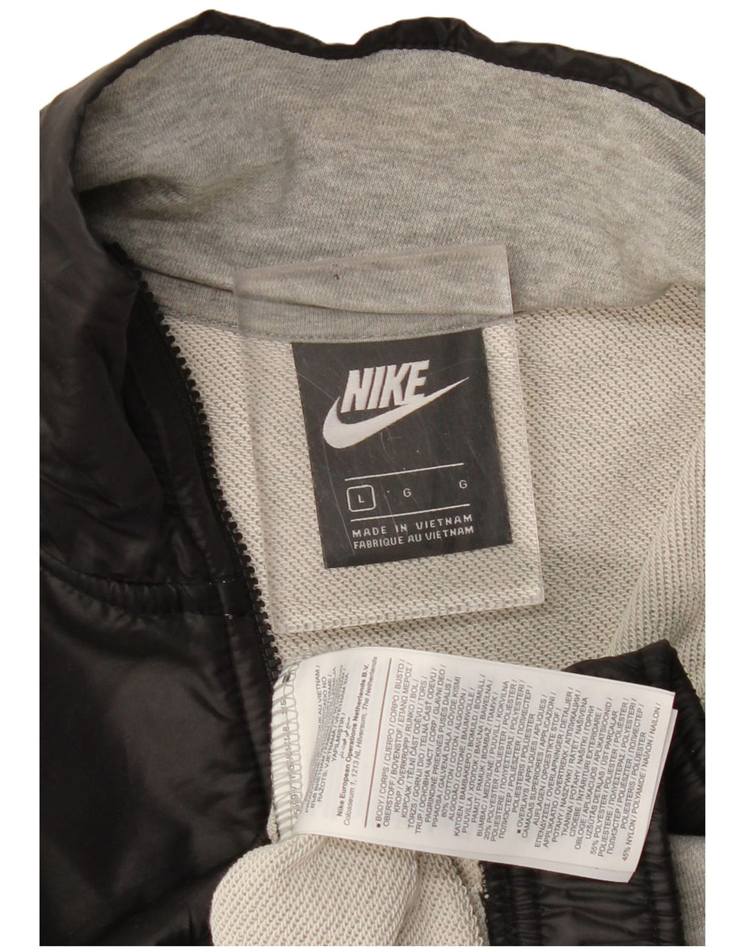 Damska bluza typu oversize typu Crop NIKE UK 16, duża, szara, z blokami kolorów