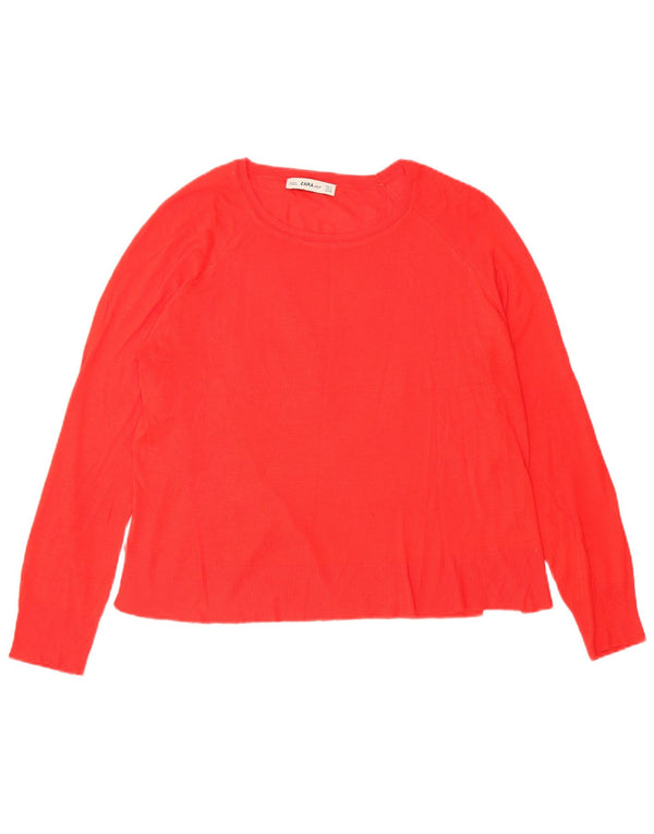 Damski sweter oversize z dekoltem w łódkę Zara UK 10 Small Red