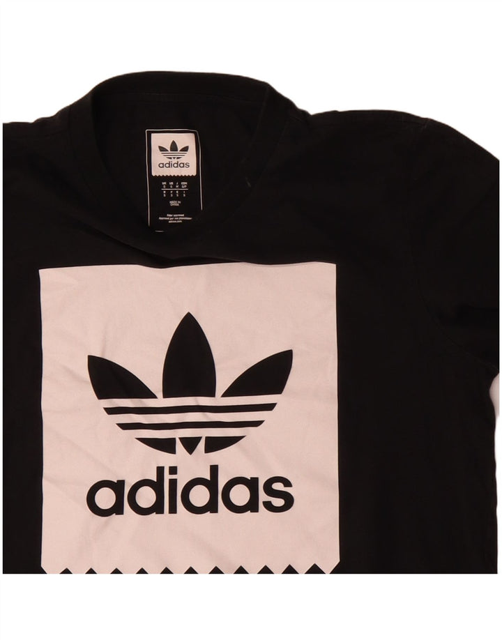 Męska koszulka z grafiką Adidas, mała, czarna, bawełniana