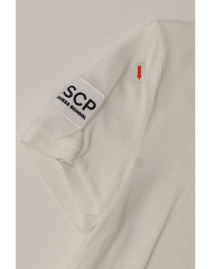 Damska koszulka polo LACOSTE o regularnym kroju, rozmiar 34, mała, biała, bawełniana