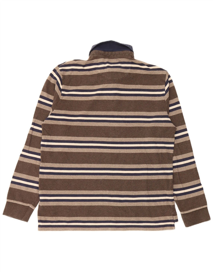 Męska koszulka polo do rugby Marks & Spencer w kolorze niebieskim Harbor z długim rękawem, średnio brązowa