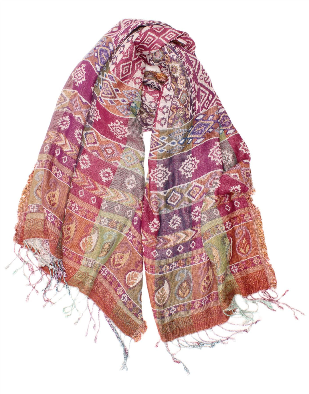 Damski szalik prostokątny Monsoon, jeden rozmiar, wielokolorowy Fair Isle Bohemian