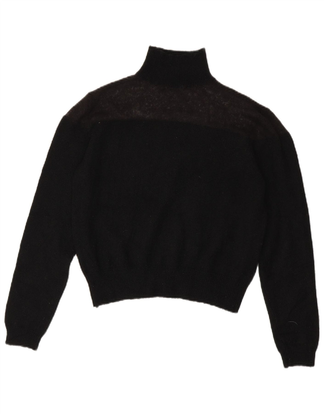 Damski sweter Zara z okrągłym dekoltem, UK 10, mały, czarny poliester