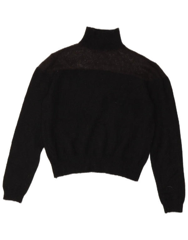 Damski sweter Zara z okrągłym dekoltem, UK 10, mały, czarny poliester