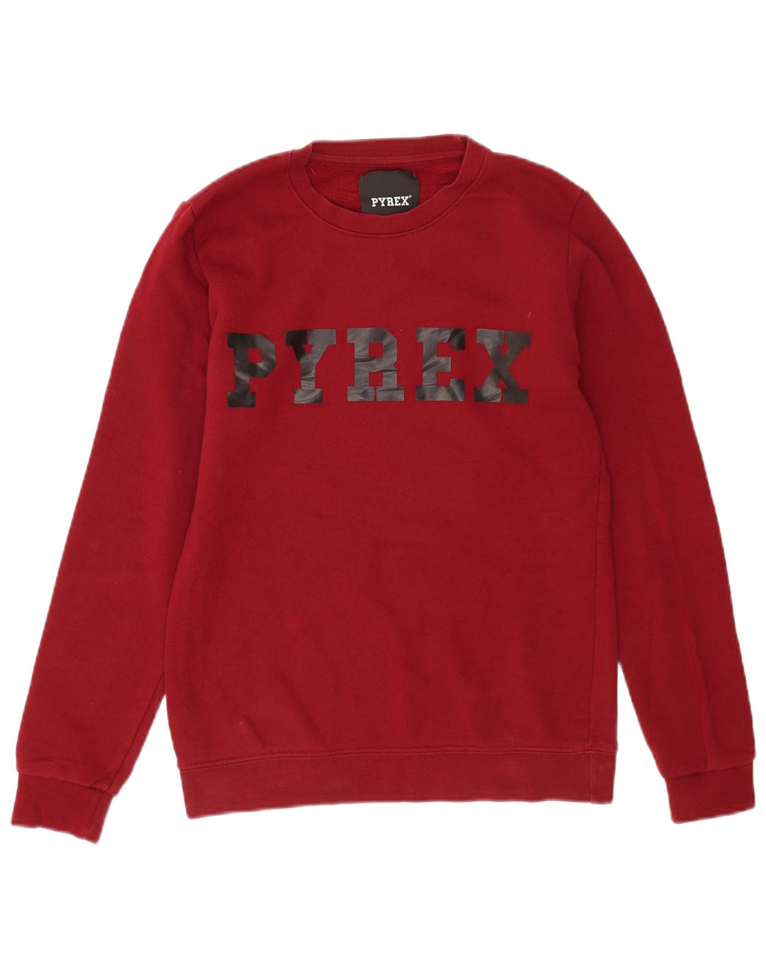 Męska bluza z grafiką Pyrex, mała, bordowa bawełna