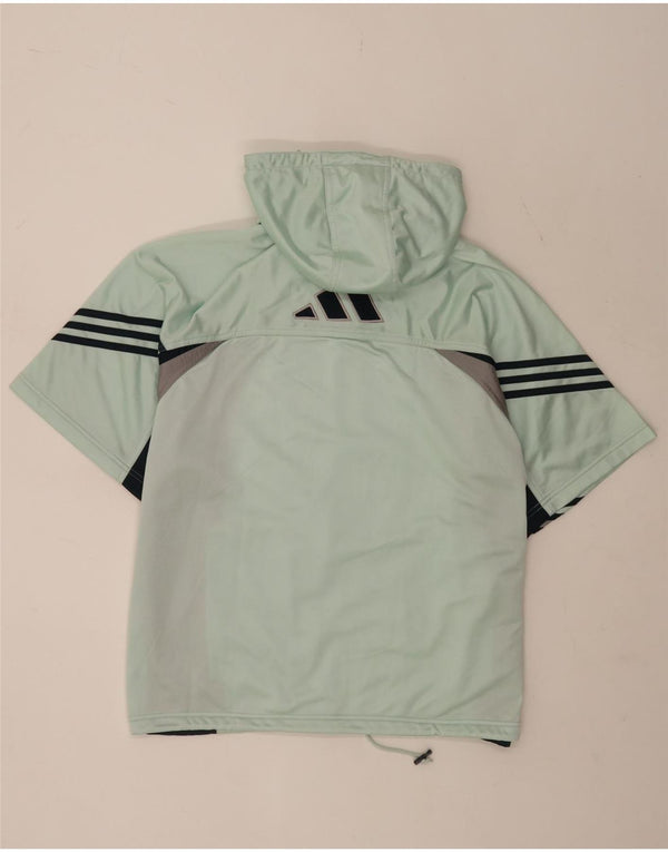 Adidas Mens Hooded Tracksuit Top Jacket UK 40/42 Medium Turquoise
