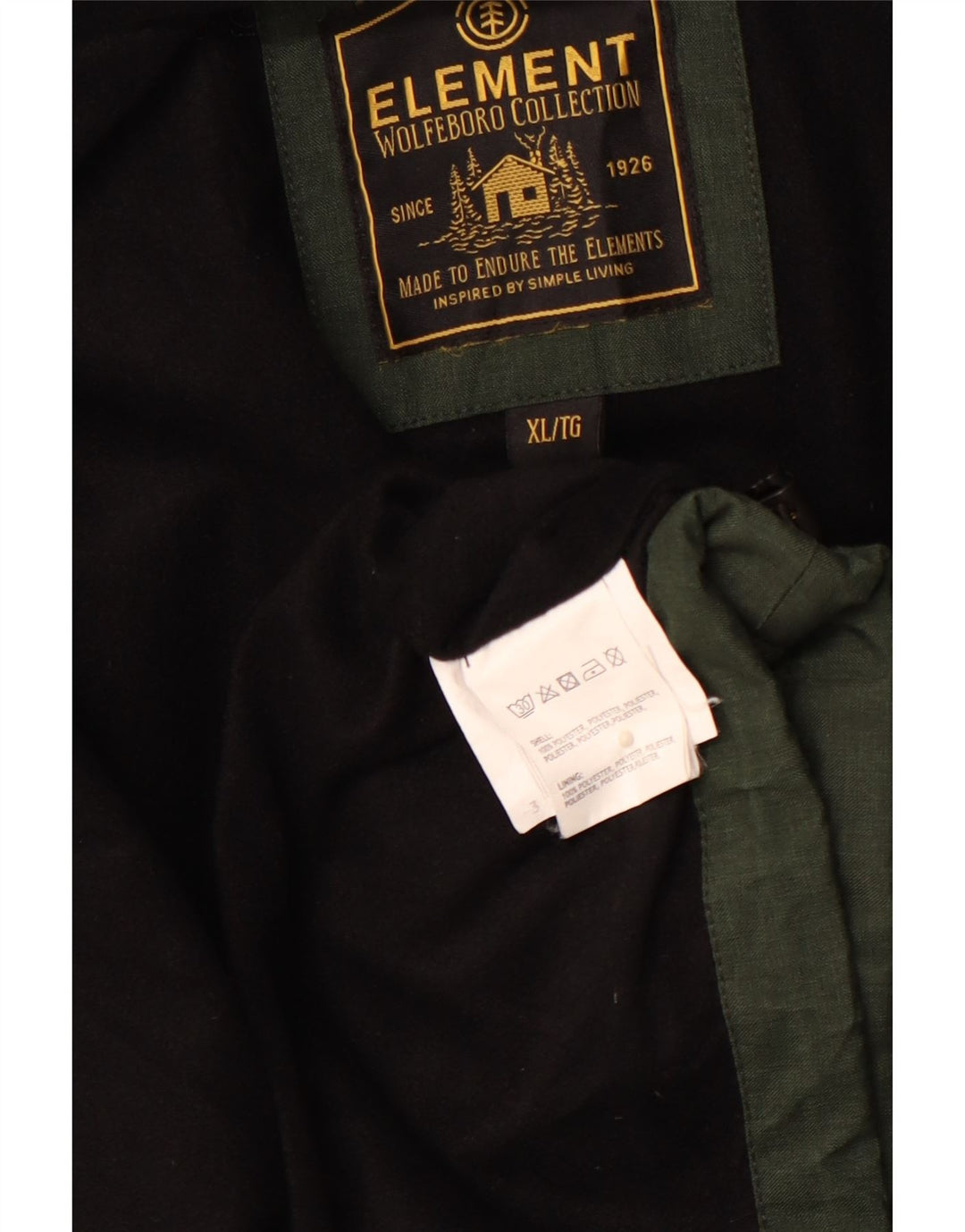 Męska kurtka wiatrówka z kapturem ELEMENT UK 42 XL Khaki, poliester