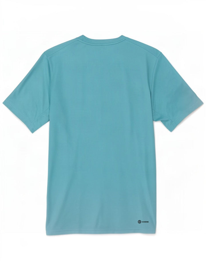 Adidas Męski T-shirt Top Mały Niebieski Poliester