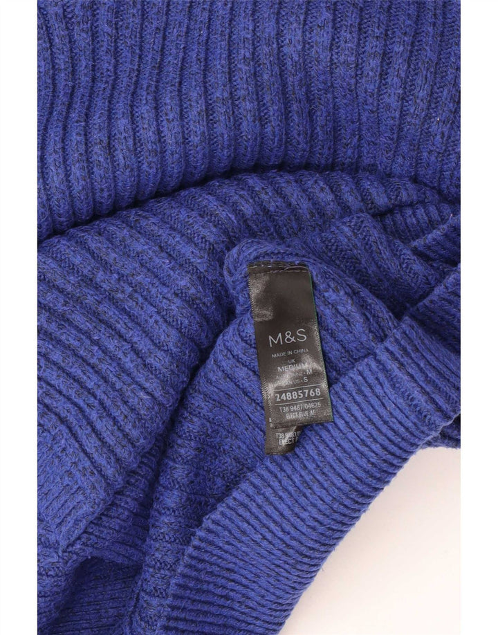 Marks & Spencer Damski sweter z kapturem, UK 14, średni niebieski poliester