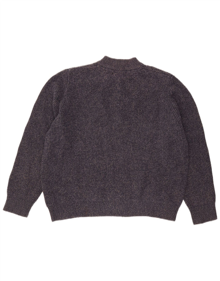 Męski sweter zapinany na guziki Eddie Bauer, duży, bawełniany w granatowe plamki