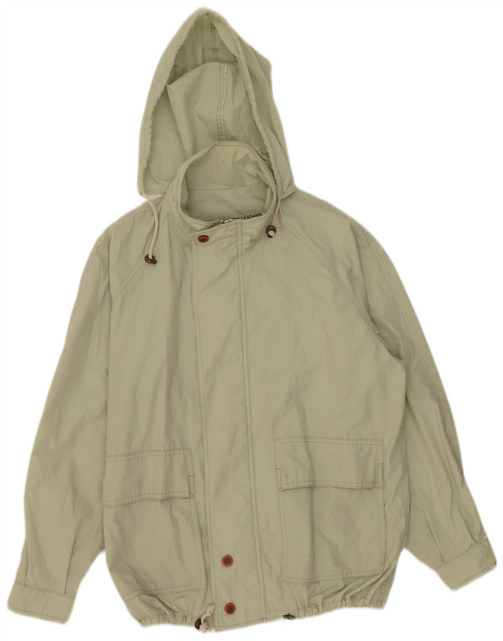 Męska kurtka bomber z kapturem w stylu vintage, UK 42 XL, zielony poliester