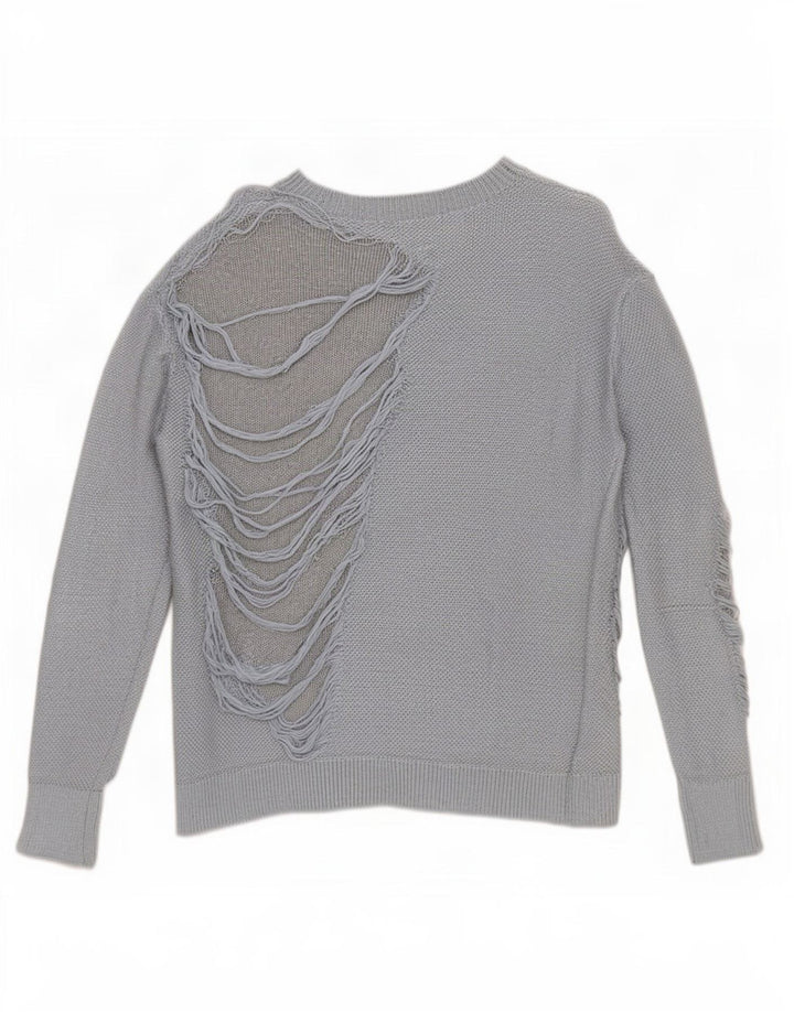 Sweter damski Zara w trudnej sytuacji, oversize, z dekoltem w łódkę, UK 10, mały, niebieski