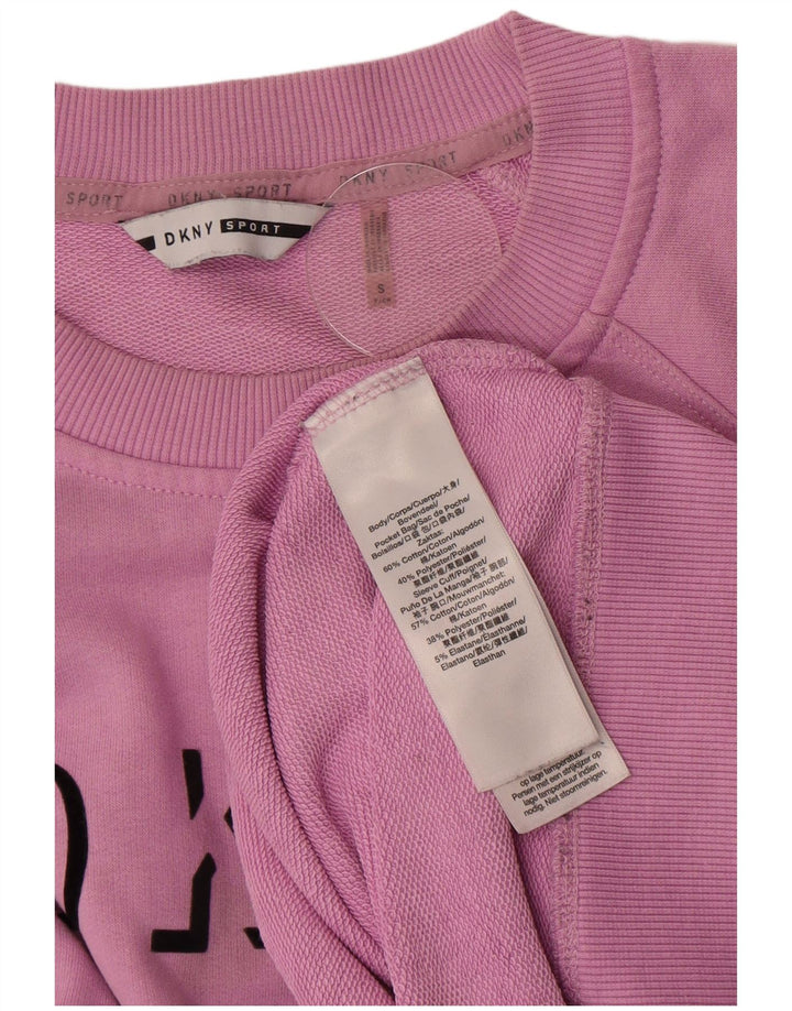 Damska bluza oversize Dkny z grafiką UK 10, mała, różowa bawełna