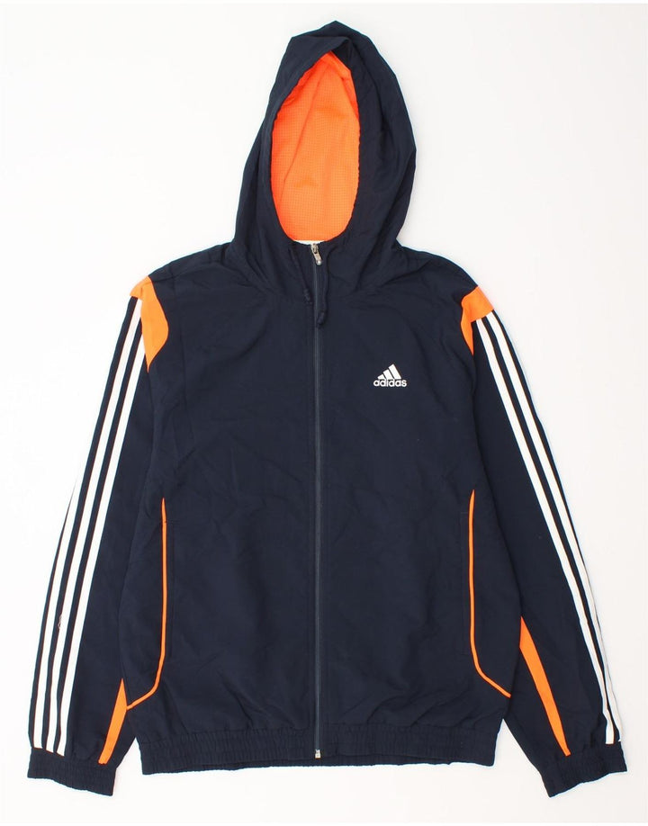 Męska bluza dresowa z kapturem Adidas, mała, granatowa, z blokami kolorów