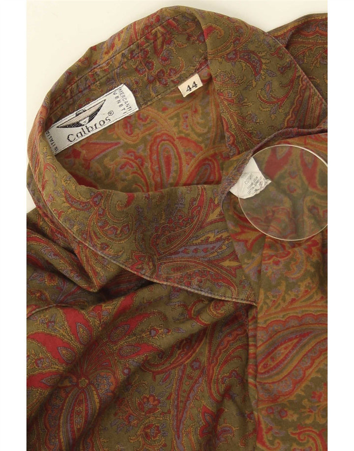 Damska koszula oversize Calbros IT 44, średnia khaki, bawełna paisley
