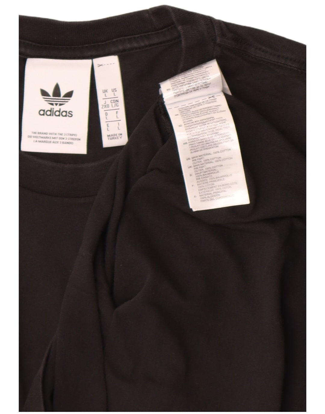 Adidas Męski T-shirt Top Duży Czarny Bawełniany