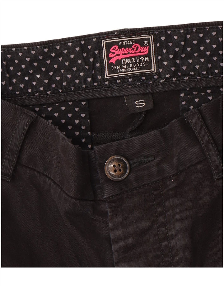 SUPERDRY Damskie spodnie typu slim chino, małe W27 L31 czarne