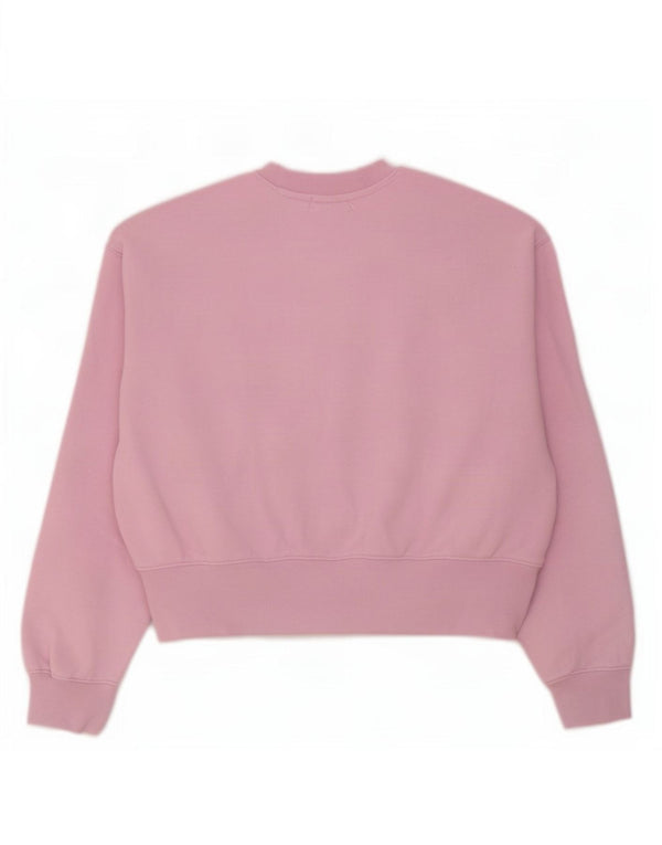 Damska bluza Adidas Crop Oversized Sweter UK 8/10 Mała różowa bawełna