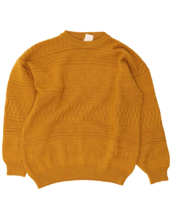 Vintage męski sweter z golfem IT 48/50 średni żółty