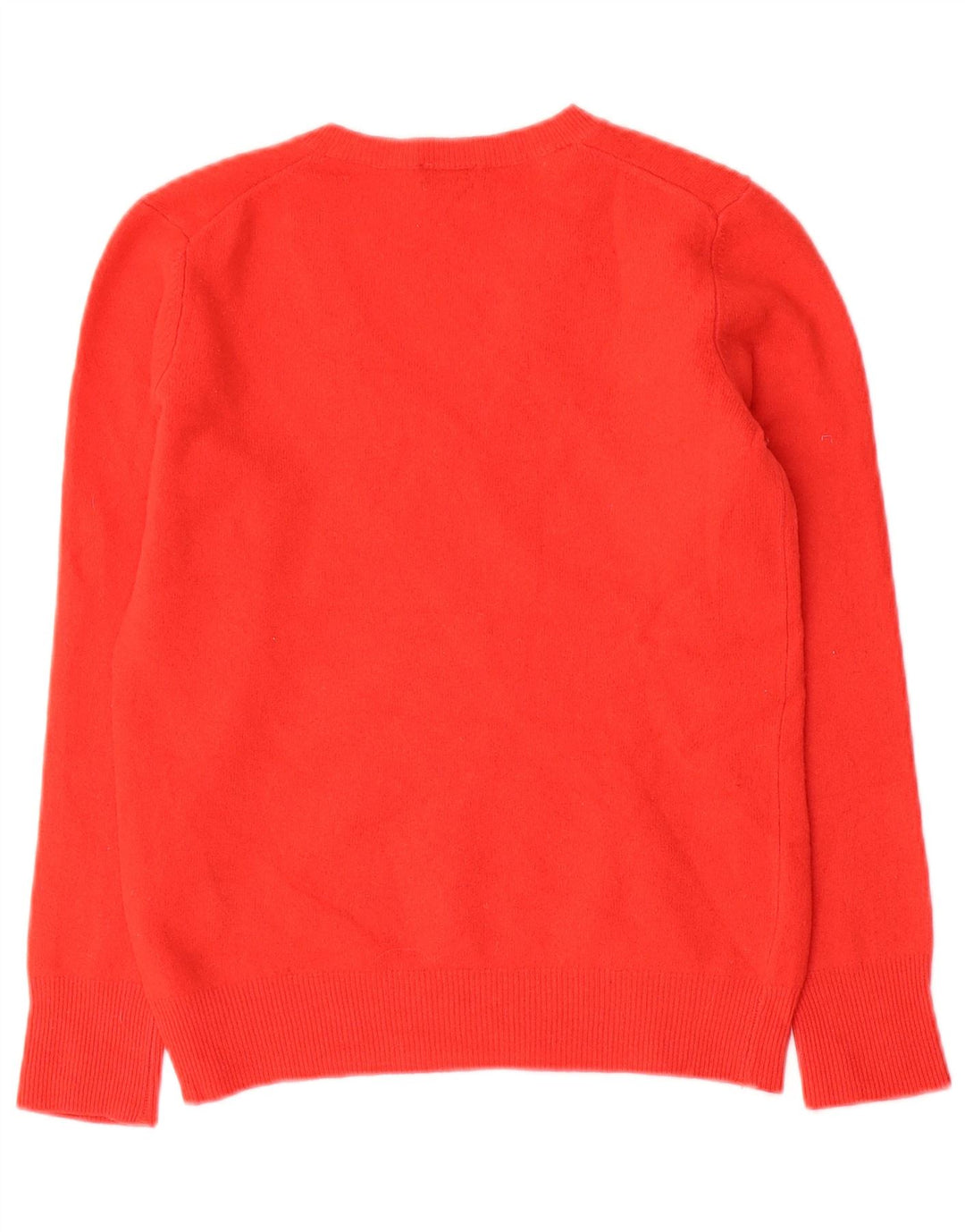Sweter damski Benetton z dekoltem w kształcie litery V, UK 12, średnia czerwona wełna