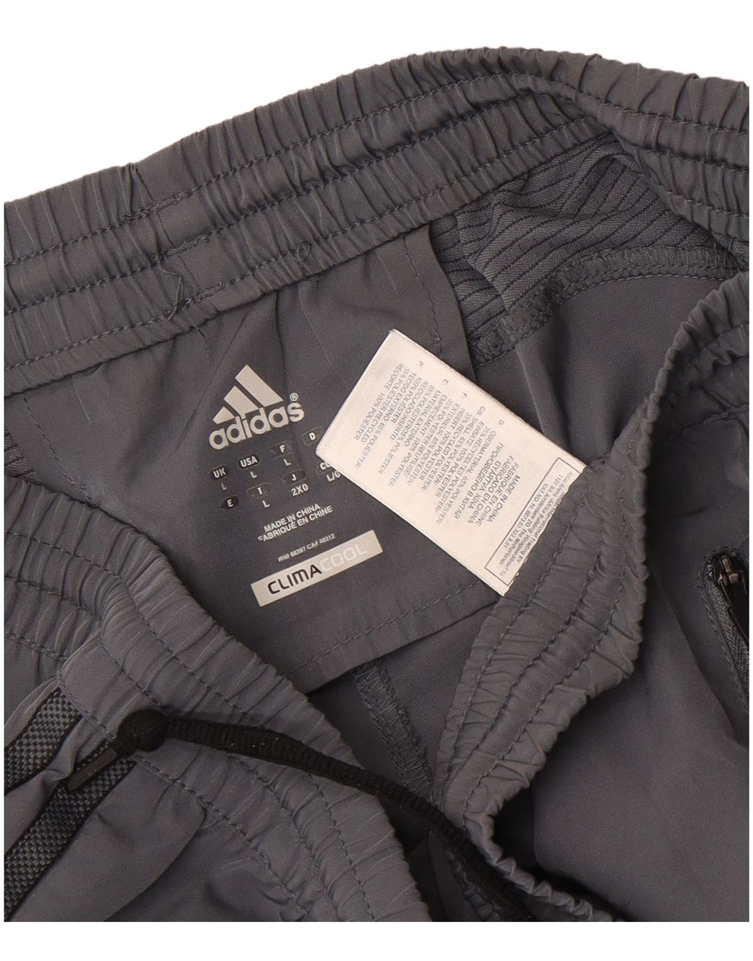 Męskie spodenki sportowe Adidas Climacool, duże, szare, z blokami kolorów, poliestrowe