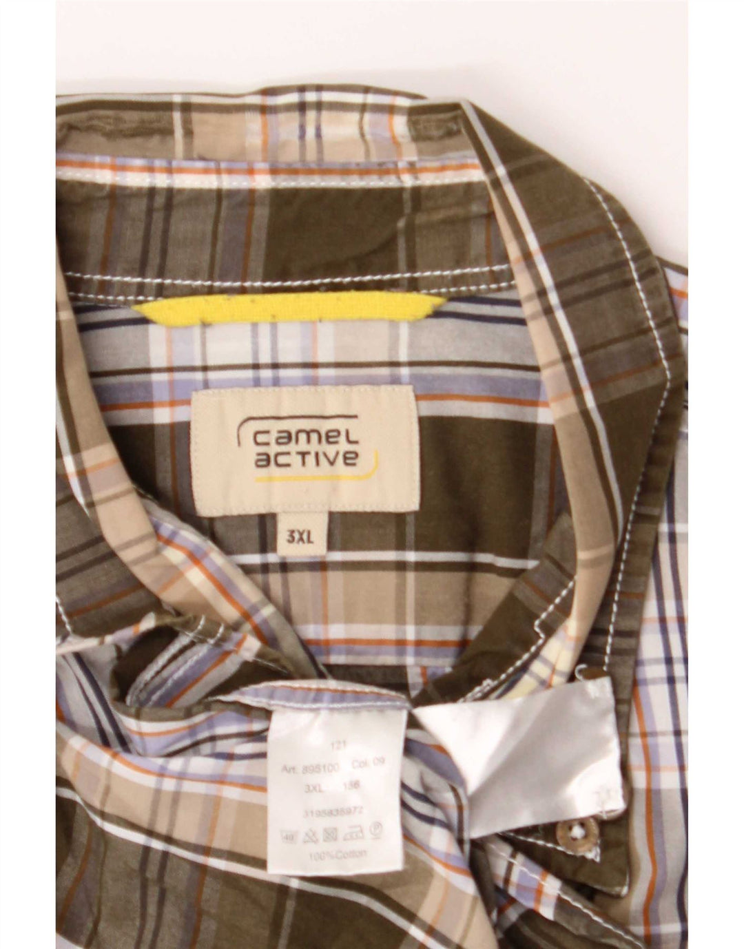 Camel Active Koszula męska 3XL Khaki Plaid Cotton