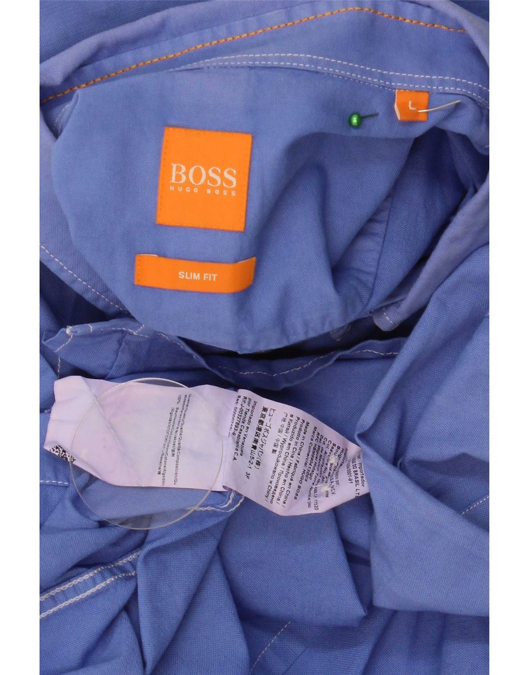 Męska koszula slim fit Hugo Boss, duża, niebieska, bawełniana