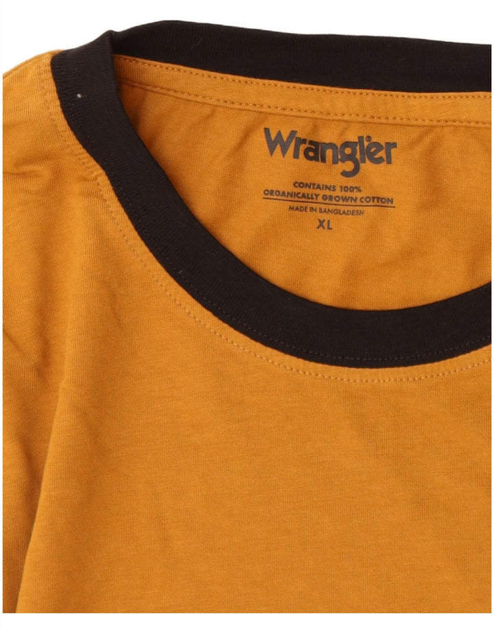 T-shirt męski WRANGLER XL, brązowy, bawełniany