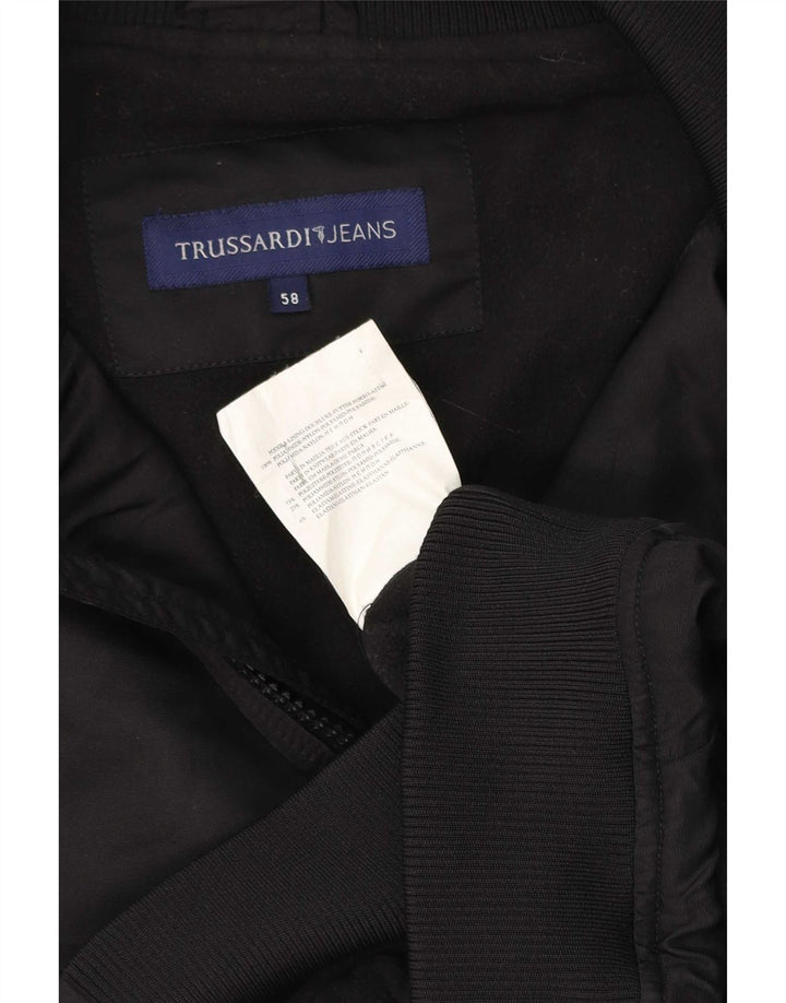 Męska kurtka bomberka Trussardi Jeans IT 58 4XL Czarny poliester