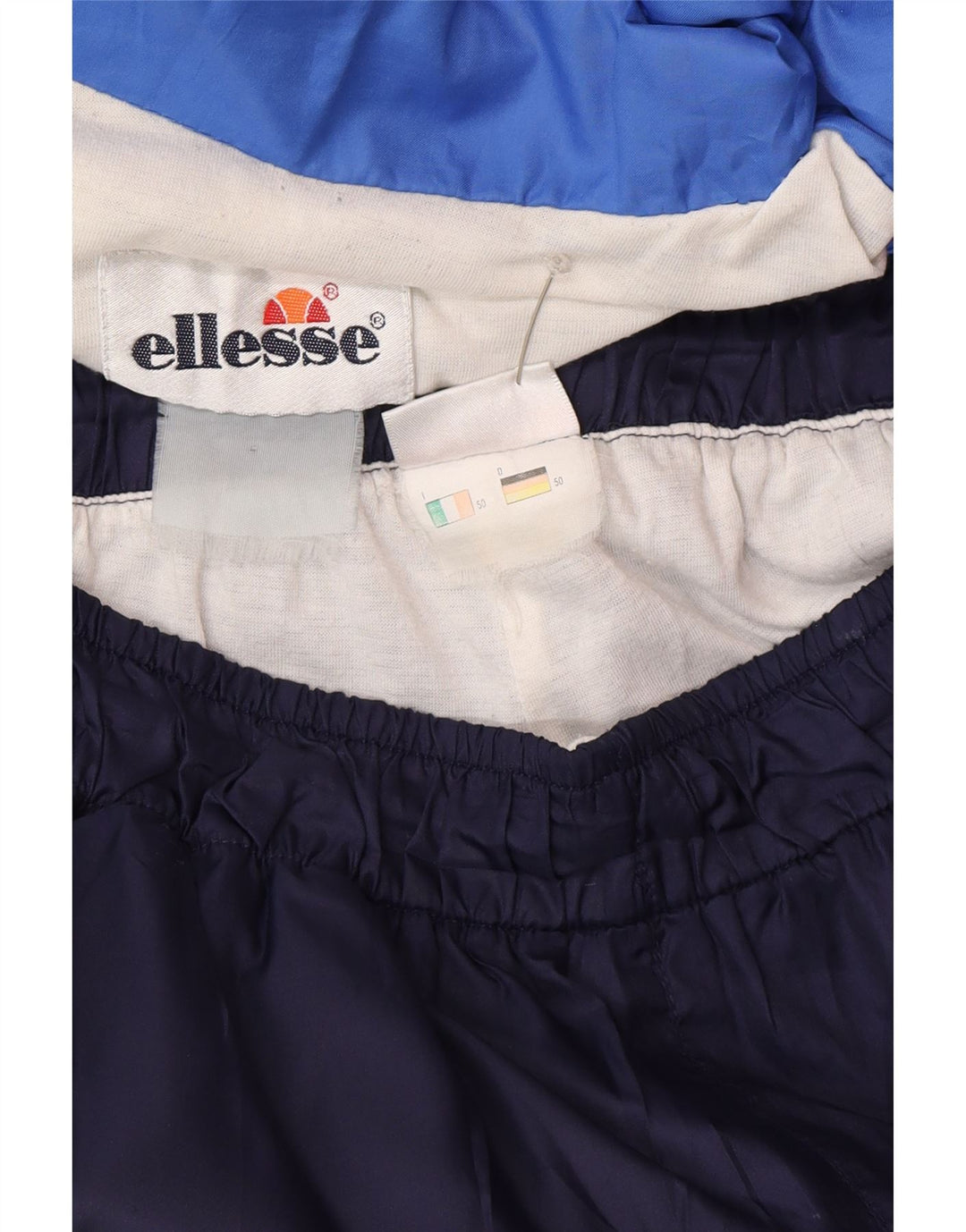Pełny dres męski Ellesse IT 50, duży niebieski poliester z blokami kolorów