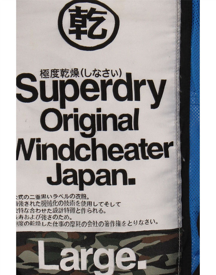 SUPERDRY Męska wiatrówka wiatrówka UK 40, duża, czarna nylonowa