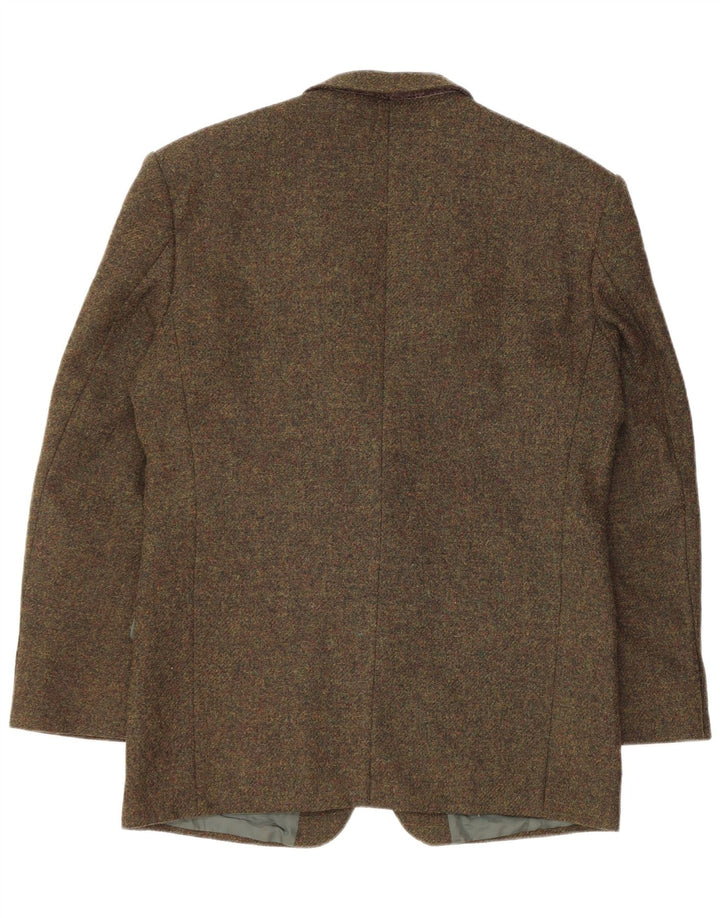 Męska marynarka zapinana na 2 guziki w stylu vintage, UK 38, średnie khaki, nakrapiane