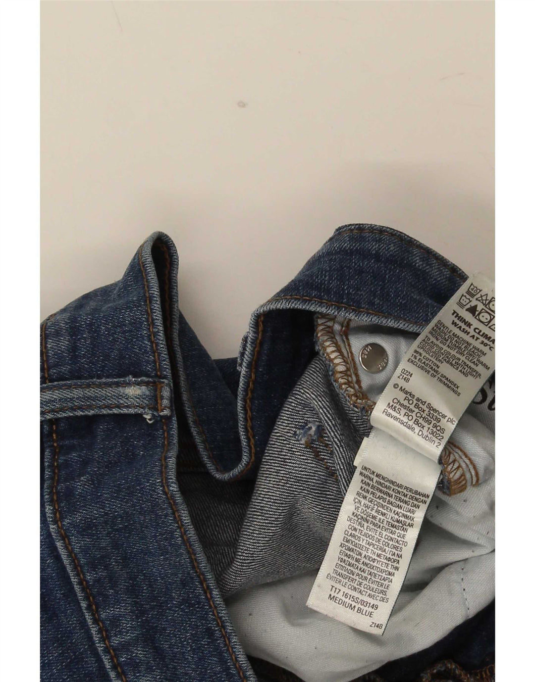 Marks & Spencer Męskie jeansy slim W32 L31 Niebieskie bawełniane